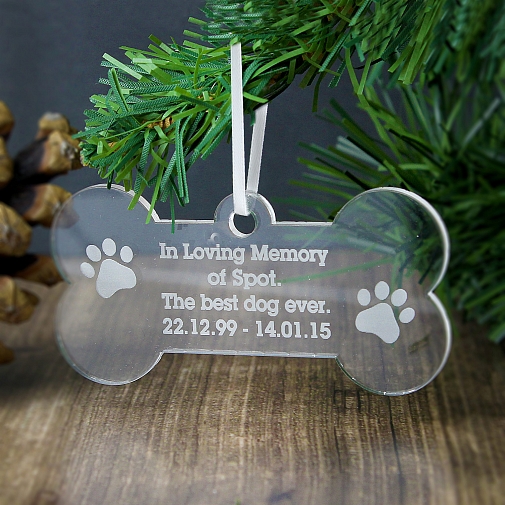 Personalised Acrylic Dog Bone Decoration