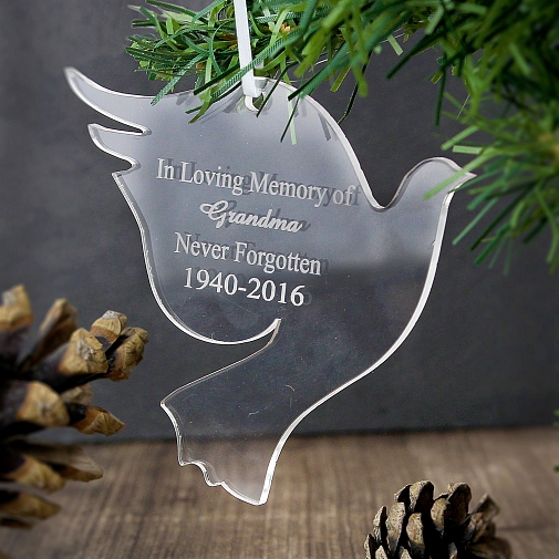 Personalised Acrylic Dove Decoration