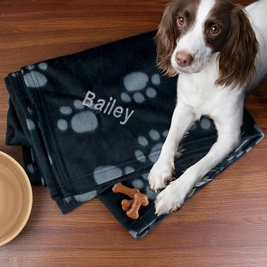 Personalised Dog Paw Print Fleece Blanket