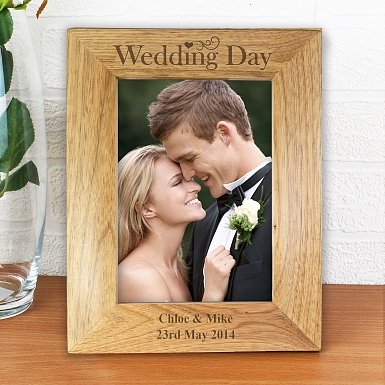 Personalised Wedding Day 5x7 Wooden Photo Frame