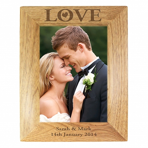 Personalised Love Wooden Photo Frame