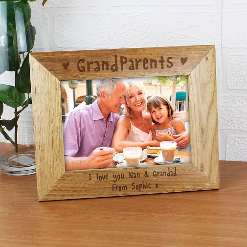 Personalised 5x7 Grandparents Wooden Photo Frame