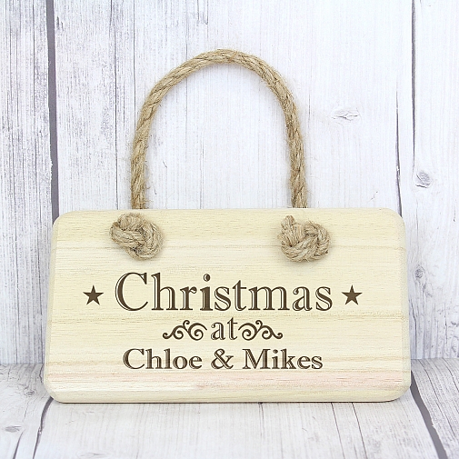Personalised Christmas Wooden Sign