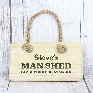 Personalised Man At Work Wooden Sign