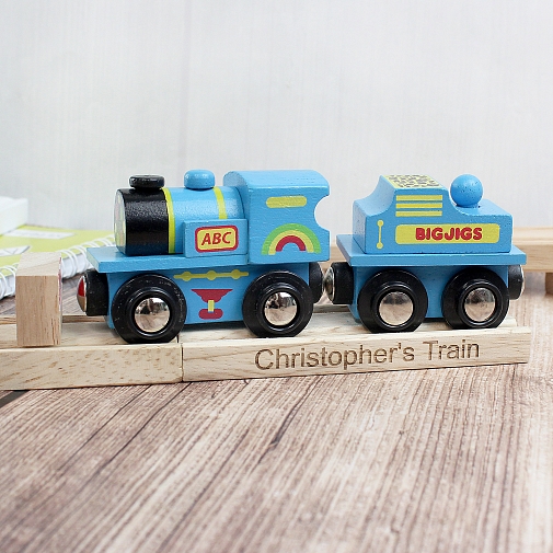Personalised Blue ABC Train and Track