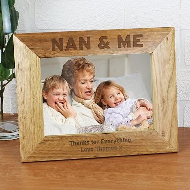 Personalised Nan & Me 5x7 Wooden Photo Frame