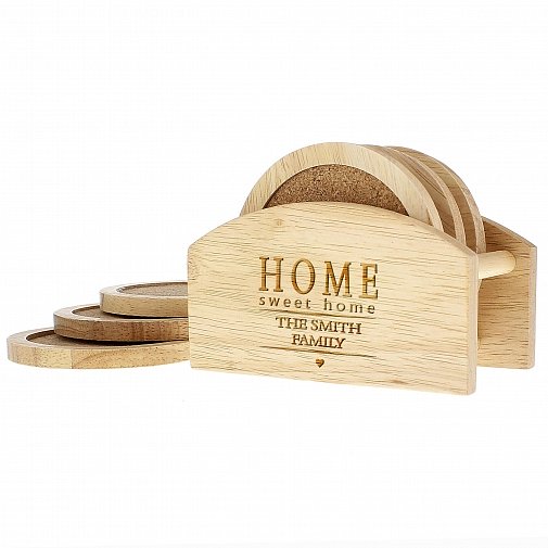 Personalised Home Sweet Home Coaster Set
