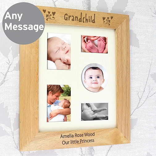 Personalised 10x8 Grandchild Wooden Photo Frame