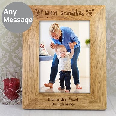 Personalised 5x7 Great Grandchild Wooden Photo Frame
