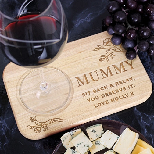 Personalised Floral Wooden Coaster Tray