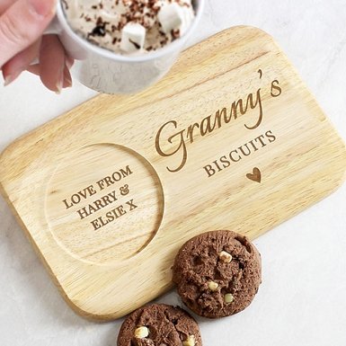Personalised Heart Design Wooden Coaster Tray