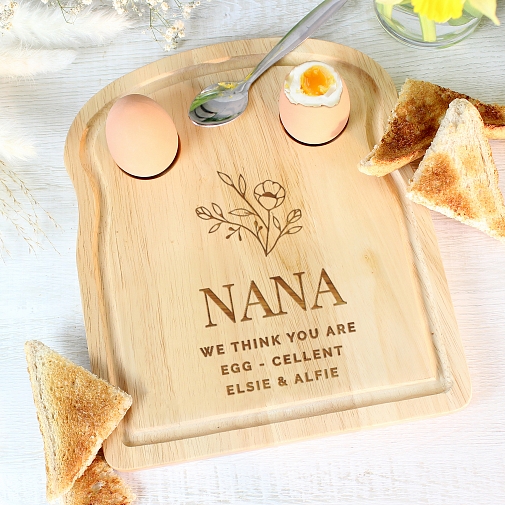 Personalised Floral Egg & Toast Board