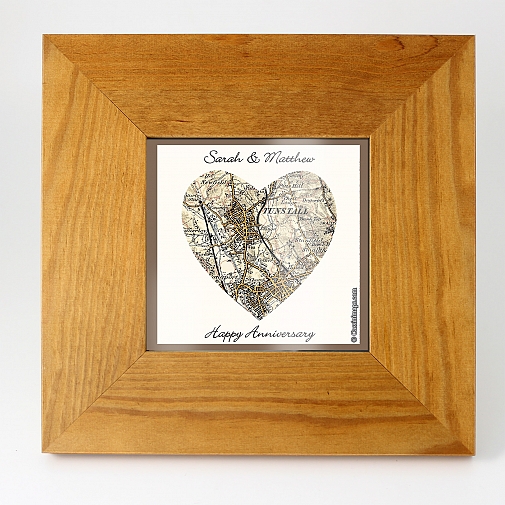 Personalised Postcode Map 5x7 Photo Frame - Revised New