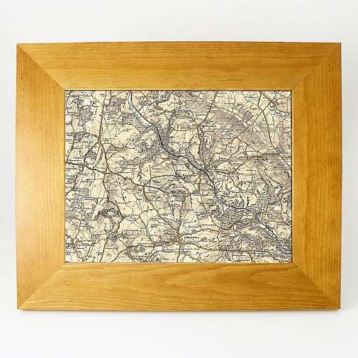 Personalised Postcode Map 10x8 Wooden Frame - Revised New