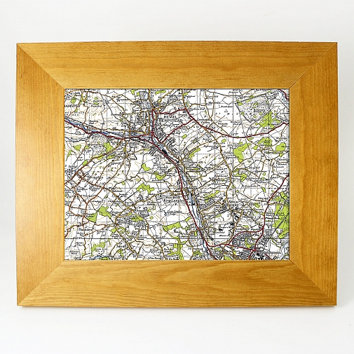 Personalised Postcode Map 10x8 Wooden Frame - New Popular Edition