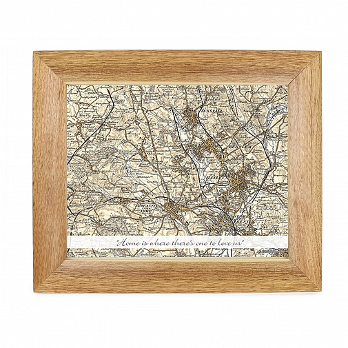 Personalised Postcode Map 10x8 Wooden Photo Frame - Revised New With Message