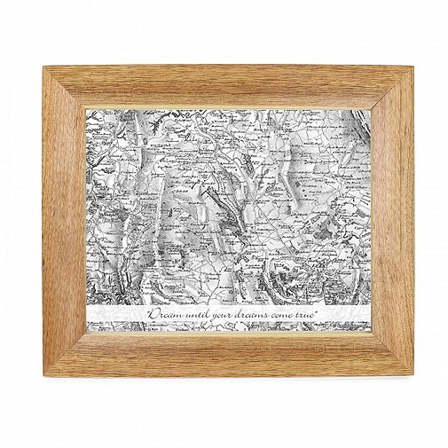 Personalised Postcode Map Wooden 10x8 Photo Frame - Old Series With Message