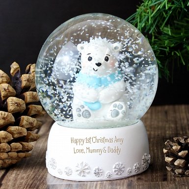 Personalised Polar Bear Snow Globe