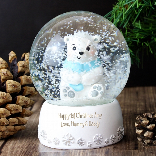 Personalised Polar Bear Snow Globe