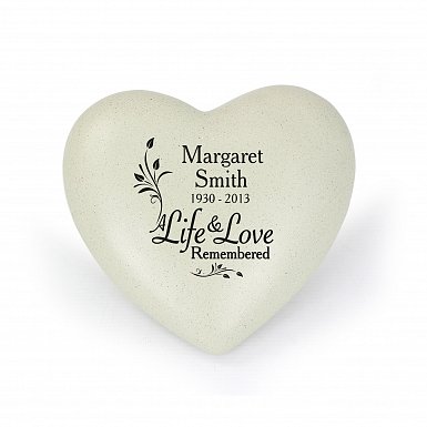 Personalised Life & Love Heart Memorial