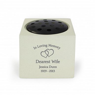 Personalised Floating Hearts Memorial Vase