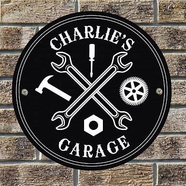 Personalised Black Garage Sign