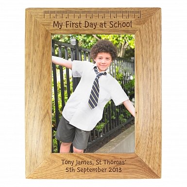 Personalised My First Day at School 5x7 Wooden Photo Frame