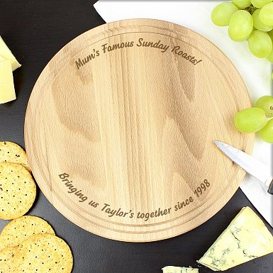 Personalised Plain Large Round Chopping Board