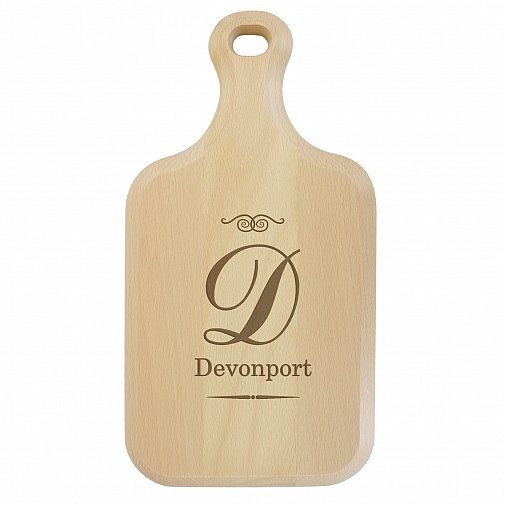 Personalised Script Initial Large Paddle Chopping Board