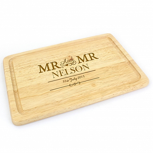 Personalised Mr & Mr Large Chopping Board