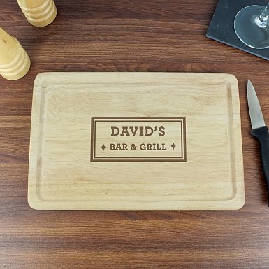 Personalised Bar & Grill Large Chopping Board