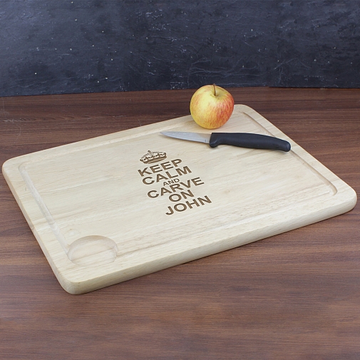 Personalised Keep Calm & Carve On Carving Board