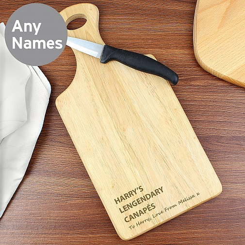 Personalised Free Text Large Paddle Chopping Board