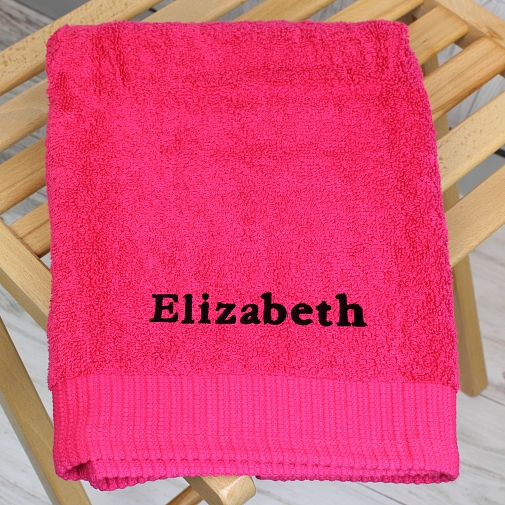 Personalised Bright Pink Hand Towel