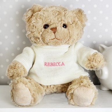 Personalised Pink Name Only Teddy Bear