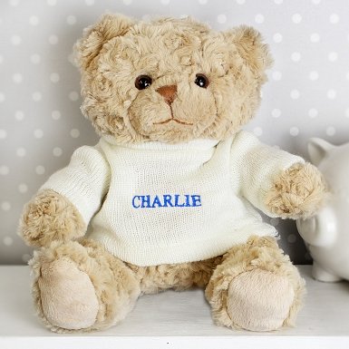 Personalised Blue Name Only Teddy Bear