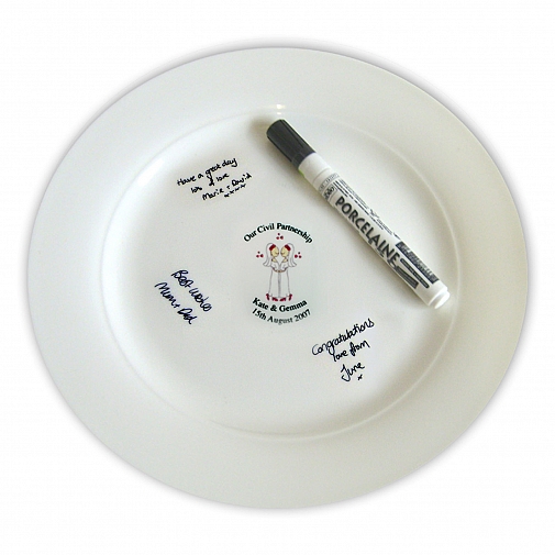 Personalised Female Civil Partnership Message Plate