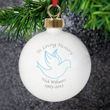 Personalised In Loving Memory Blue Bauble