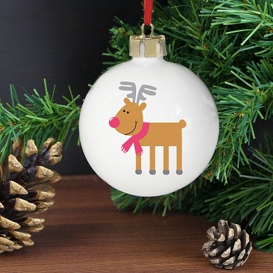 Personalised New Reindeer Bauble