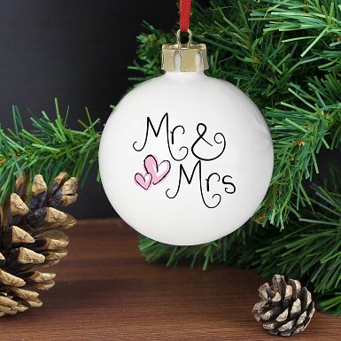 Personalised Mr & Mrs Bauble