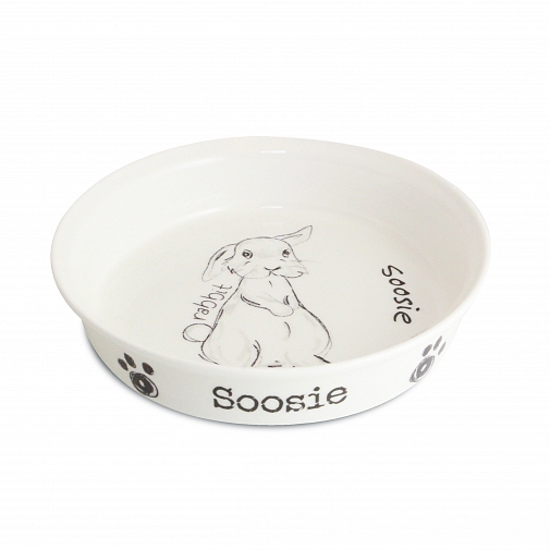 Personalised Scribble Rabbit Bowl