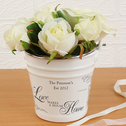 Love Makes A House Home Porcelain Bucket