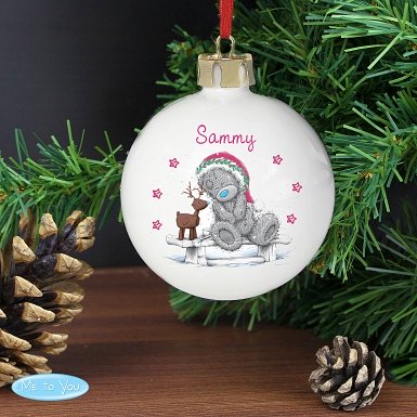 Personalised Me To You Reindeer Bauble