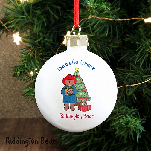 Personalised Paddington Bear Christmas Bauble