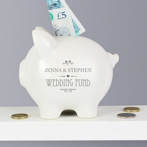 Personalised Small Hearts Piggy Bank