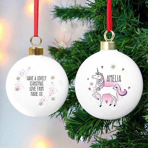 Personalised Unicorn Bauble