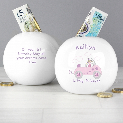 Personalised Little Princess in Car Money Box