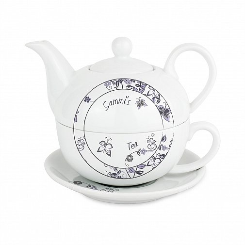 Personalised Flower Pattern Tea For One