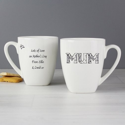 Personalised Flower Pattern Latte Mug