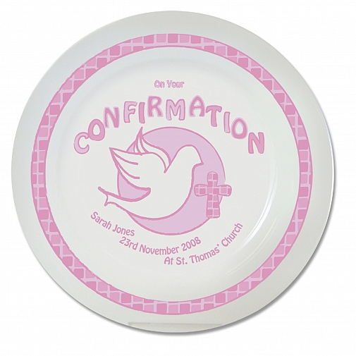 Personalised Pink Confirmation Plate